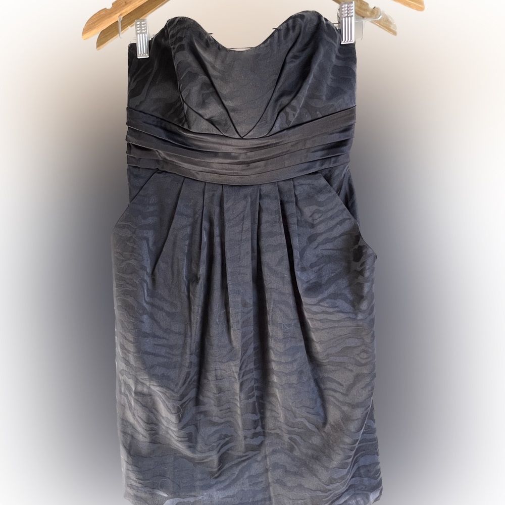 Black Zebra Print Mini Bubble Dress with Pockets size 2